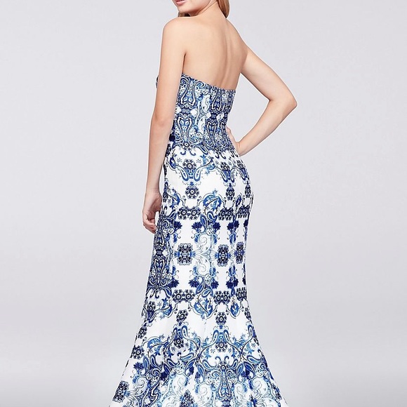 Paisley Print Mikado Mermaid Dress - Picture 2 of 2